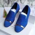 Stone Heel Blue Men Designer Shoe