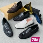Men's Crocodile Print Leather Loafers