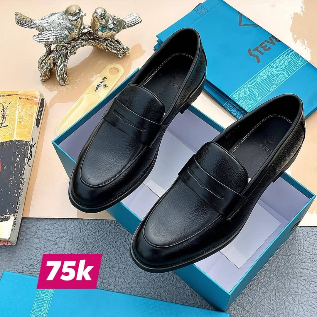 IMG-20251104-WA0069 Men's Black Leather Penny Loafers - Image 1