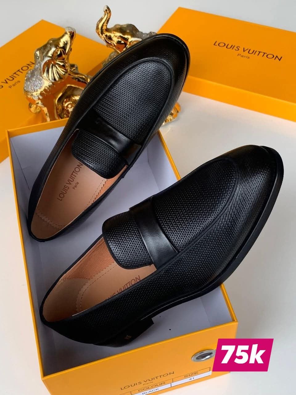 IMG-20251104-WA0072 - Copy Men's Black Textured Leather Loafers - Image 1