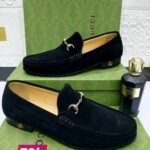 Men's Black Suede Loafers