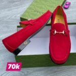 Men's Red Suede Loafers