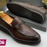 Men's Brown Leather Buckle Bit Loafers