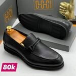 Men's Black Leather Loafers