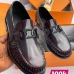 Men's Brown Leather Chain Loafers