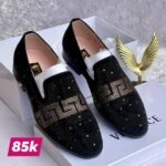 Men's Black Rhinestone Embellished Loafers