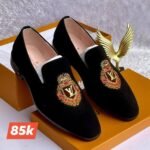 Men's Black Velvet Loafers