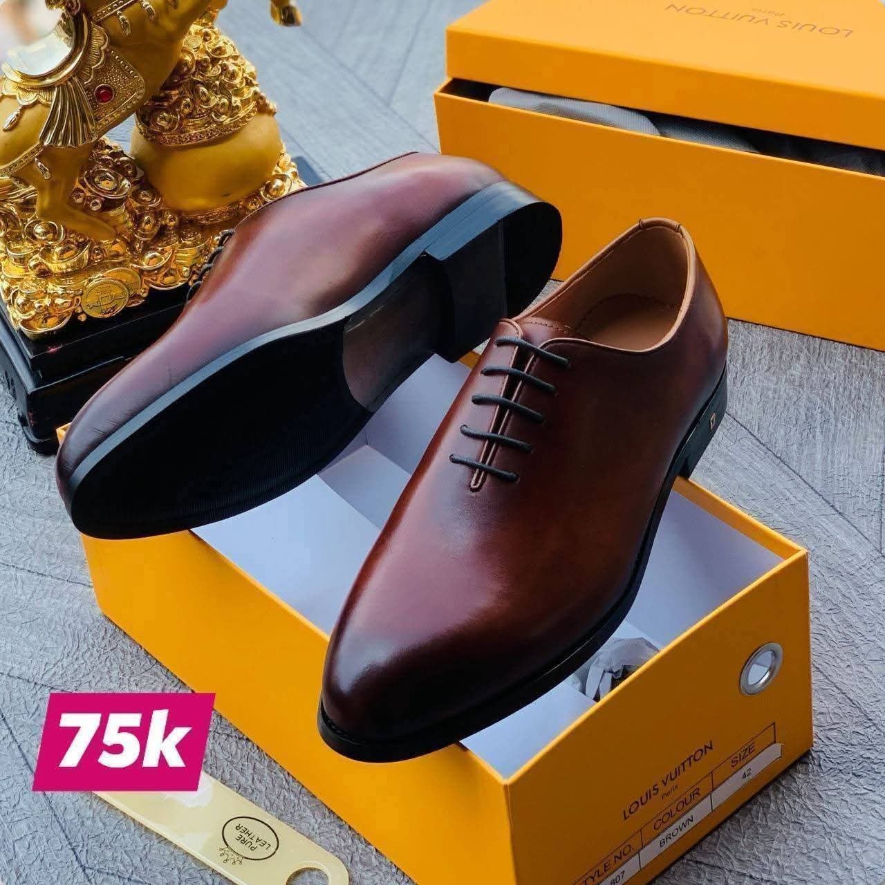 jukel shoes (30) Men's Brown Leather Dress Shoes - Image 1