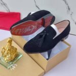 Men's Black Suede Tassel Loafers