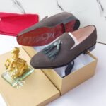 Men's Taupe Suede Tassel Loafers