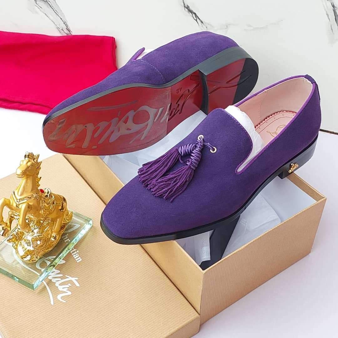 jukel shoes (43) Men's Purple Suede Tassel Loafers - Image 1