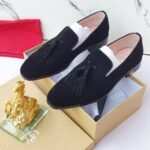 Men's Black Suede Tassel Loafers