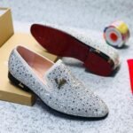 Men's Silver Rhinestone Dress Loafers
