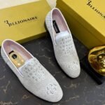 Men's White Exotic Print Fashion Loafers