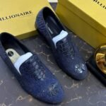 Men's Blue Exotic Print Dress Loafers