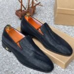 Men's Black Formal Embossed Loafers