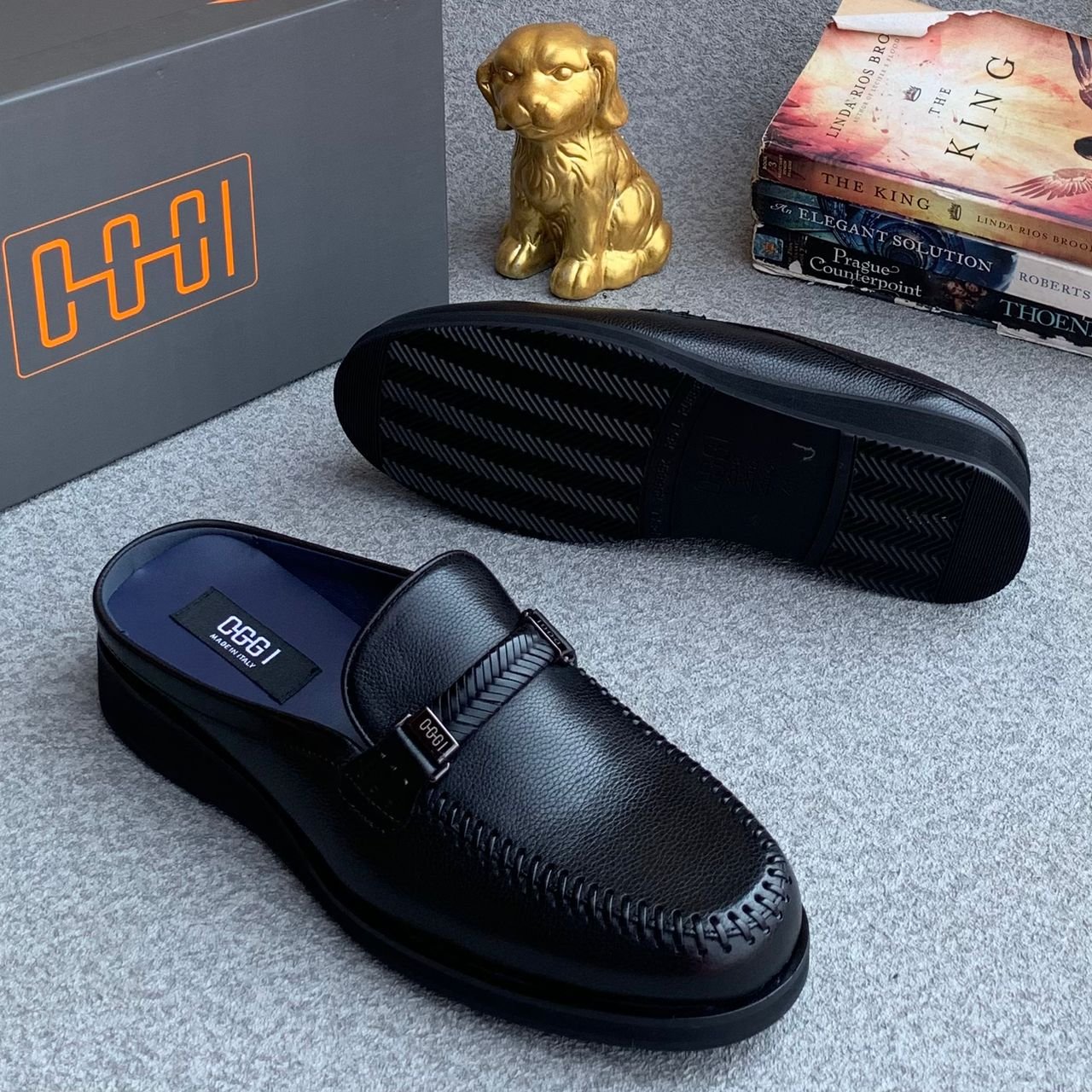 IMG-20251204-WA0022 Men’s Black Leather Slip-On Half Shoe - Image 1