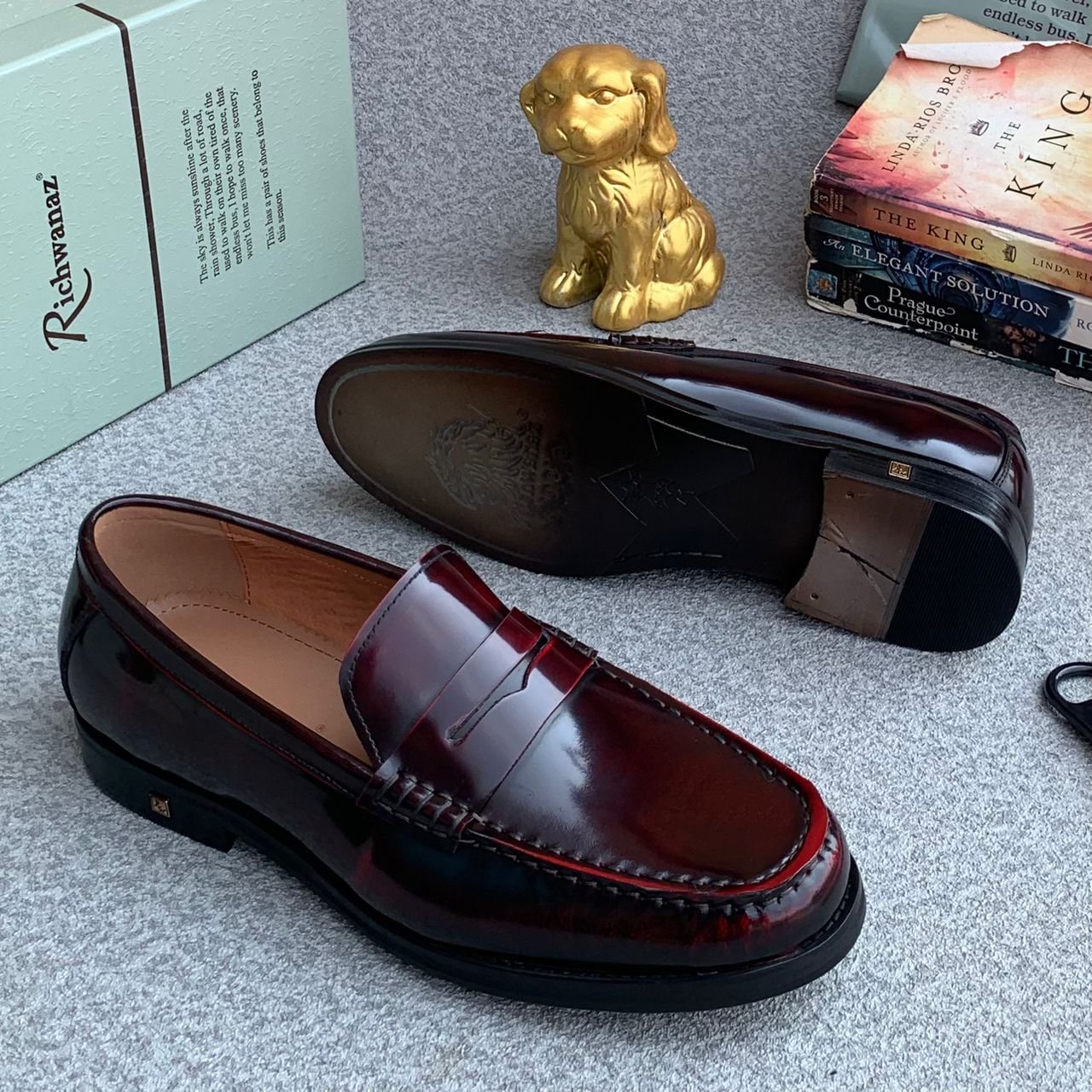 IMG-20251204-WA0025 Men’s Classic Burgundy Leather Penny Loafers - Image 1