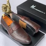 Moreschi Brown Leather Penny Loafers