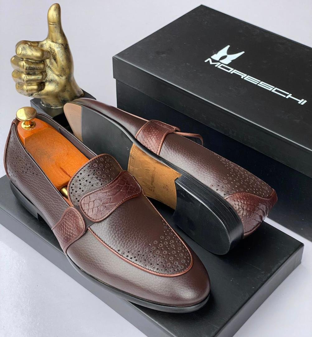 jukel clothiers products (15) Moreschi Brown Leather Penny Loafers - Image 1