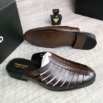 Tom Ford Brown Woven Leather Mule
