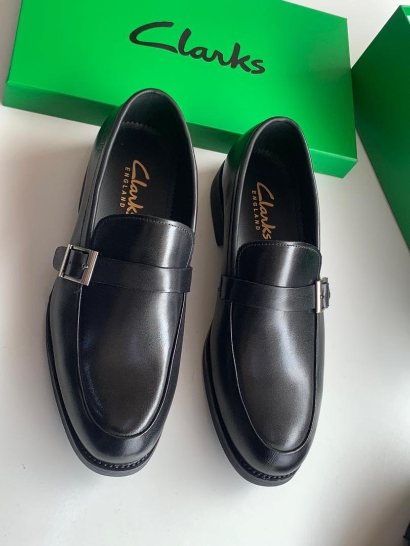 jukel clothiers products (29) Clarks Black Buckle Formal Loafers - Image 1