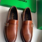 Men’s Clarks Brown Leather Buckle Loafers