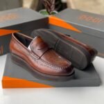 Men’s Premium Brown Leather Penny Loafers