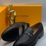 Men's Black Textured Tassel Loafers