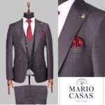 MARIO CASAS Italian Slim-Fit Grey 3-Piece Suit
