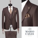 MARIO CASAS Italian Brown 3-Piece Suit