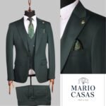 MARIO CASAS Italian Dark Green 3-Piece Suit