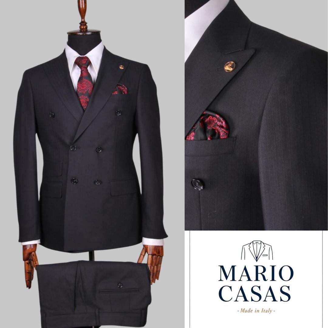 jukel clothiers products (87) Mario Casas Luxury Charcoal Formal Suit for Men – Double Breasted - Image 1